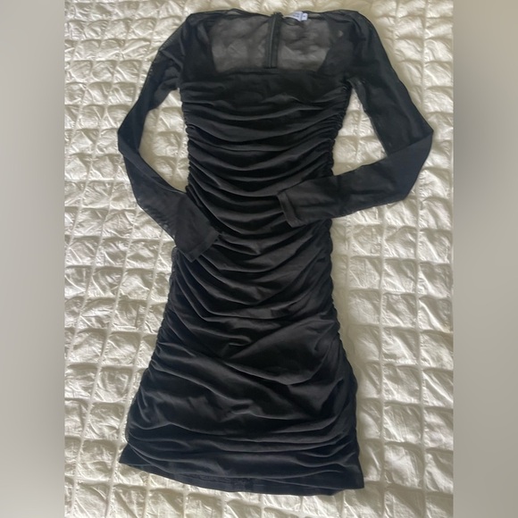 Beginning Boutique Black Mesh Long Sleeve Dress - Picture 13 of 13